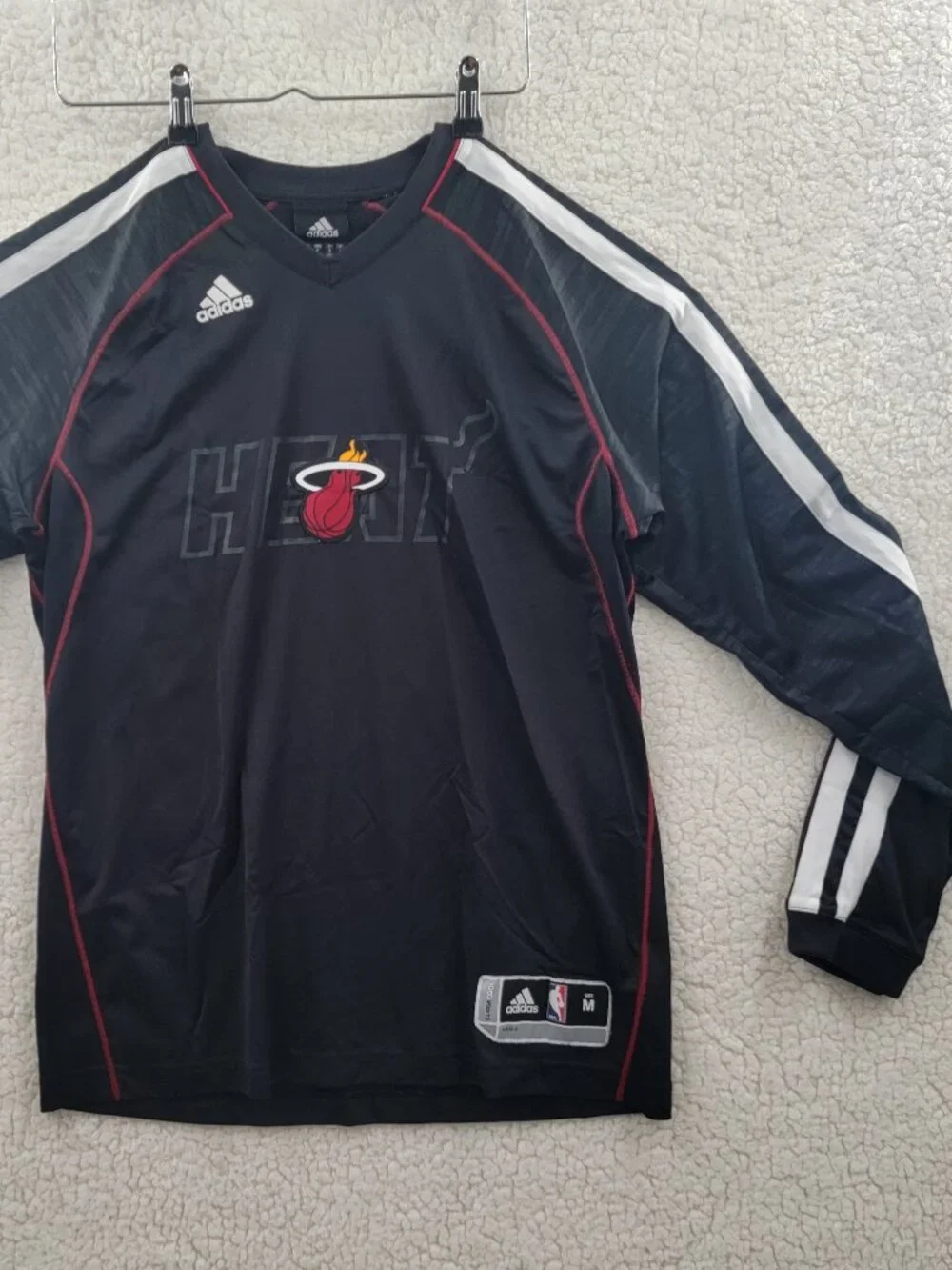 Adidas NBA Mens Miami Heat Long Sleeve Climacool Shirt  Size Medium